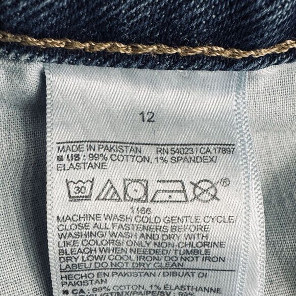 Old Navy OG Straight Button Fly Jeans 12 (31x26.5) Blue Tapered Ankle Womens - Picture 7 of 12